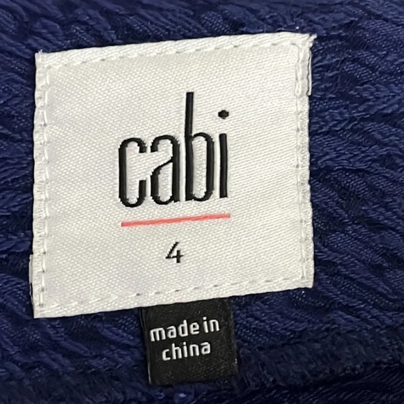 Cabi Textured Tulip Skirt in Patriot Blue - Size 4 - Picture 5 of 8